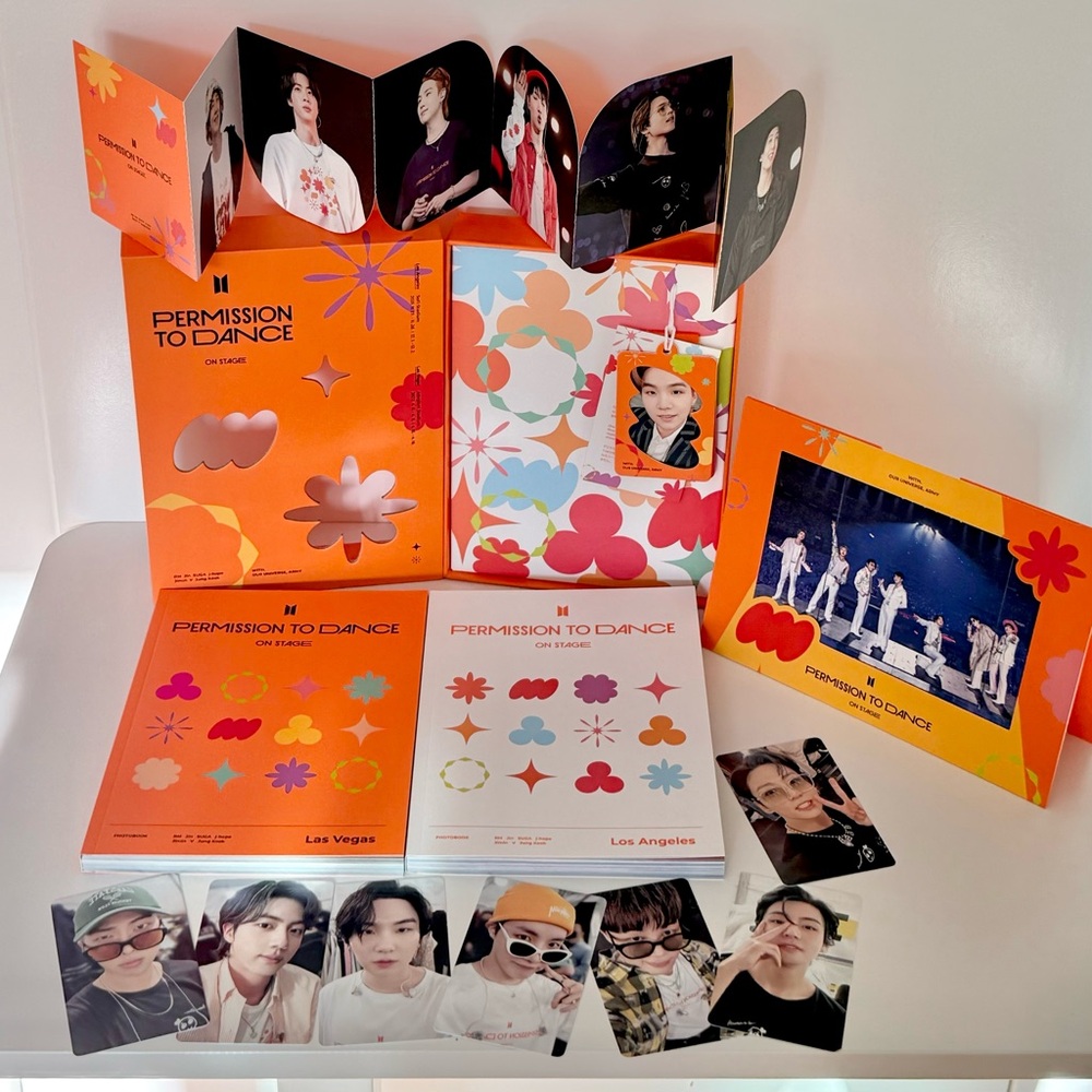 BTS Permission to Dance photo book/cards with SUGA photocharm. No digital code